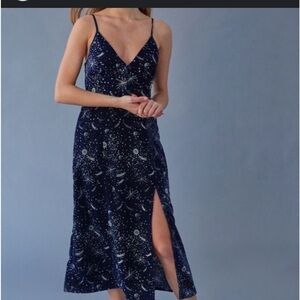 Urban Outfitters Constellation Blue Velvet Star Print Dress